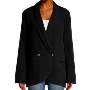 Free People Women’s Rowan Double Breasted Blazor In Black Retail $148